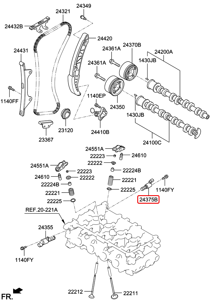 Van điều khiển nhớt trục cam xả chính hãng KIA | 2437503010 tại HCM