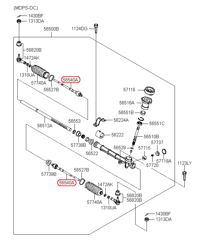 Rô tuyn lái trong KIA Morning đời 2009-2010, 5654007600, hiệu SAMYUNG tại HCM.