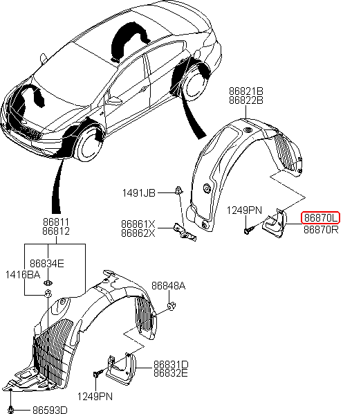 Chắn bùn bánh sau chính hãng KIA LH | 86841A7800 tại HCM