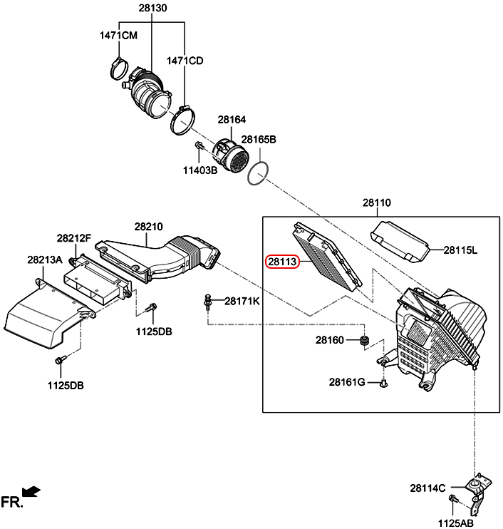 Lọc gió động cơ chính hãng KIA | 28113A9200 tại HCM