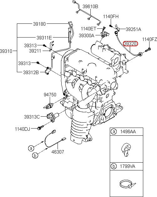 Cảm biến tiếng gõ động cơ KIA Morning 09-10, 3925002900, chính hãng KIA HCM