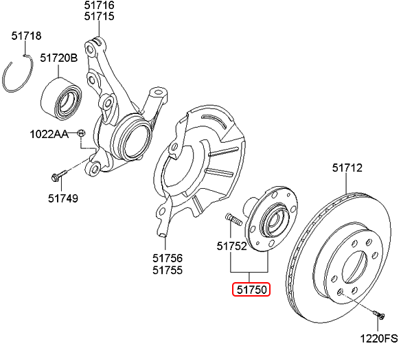 Moay ơ trước chính hãng HYUNDAI | 517501S000 tại HCM