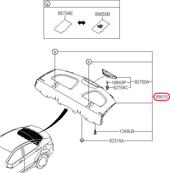 Ốp lưng ghế sau Accent 12, 856101R09Y, HYUNDAI HCM, KIA HCM, chính hãng HYUNDAI