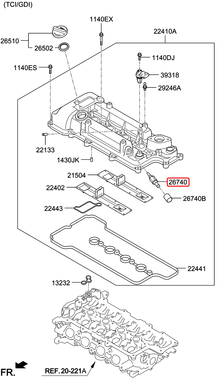 Van hồi lưu khí thải PCV chính hãng KIA | 2674032804 tại HCM