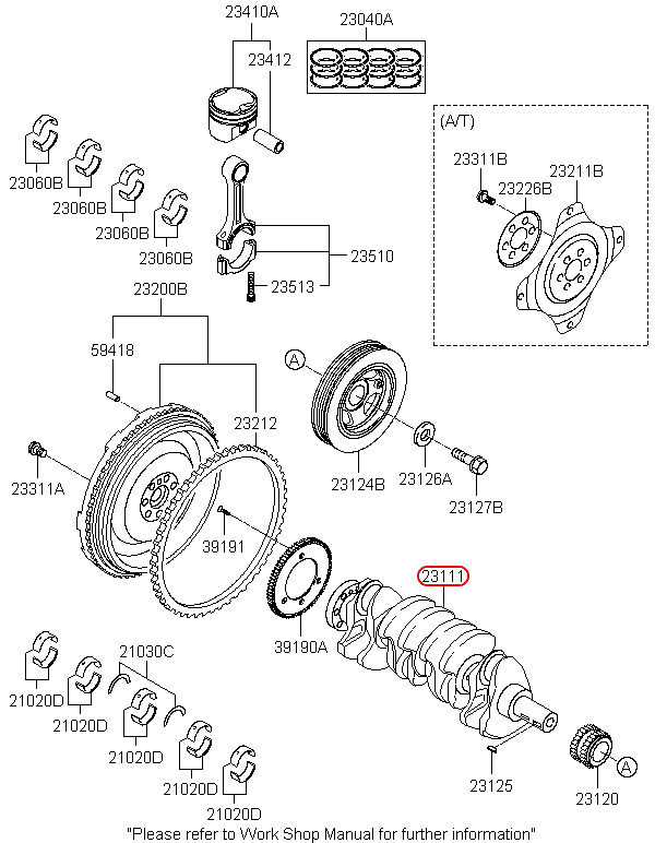 Cốt máy chính hãng KIA | 231112G010 tại HCM