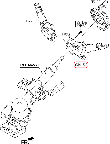 Công tắc pha cos HYUNDAI Grand i10, 934104N010, chính hãng HYUNDAI