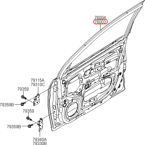 Cánh cửa trước KIA Morning 09-10 LH, 7600307000, 7600307010, chính hãng KIA HCM