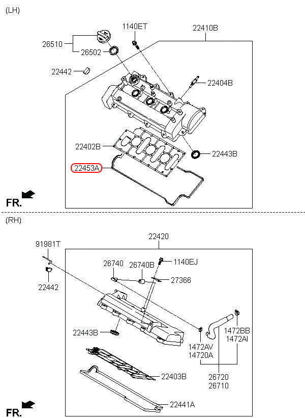 Ron dàn cò Kia Carnival 09 2.7 LH, 224533E601, 224533E600, KIA HCM, HYUNDAI HCM