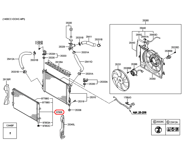 Dàn nóng KIA Rio 12-15, 976061W001 (976061W000),chính hãng KIA HCM