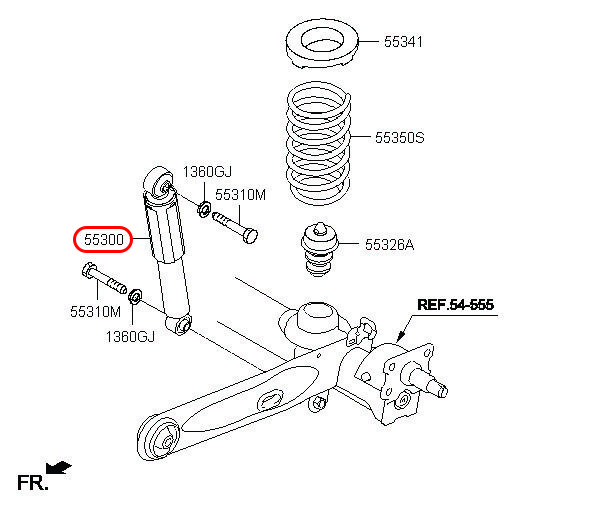 Nhún sau EON, 553004N000, HYUNDAI HCM, KIA HCM, chính hãng HYUNDAI