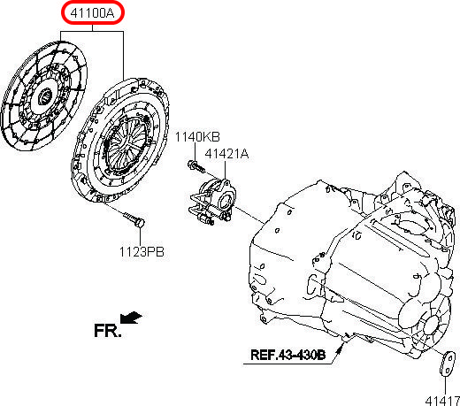 Mâm ép + lá côn Carens 2.0 Diesel, 4120024720, HYUNDAI HCM, KIA HCM, chính hãng HYUNDAI