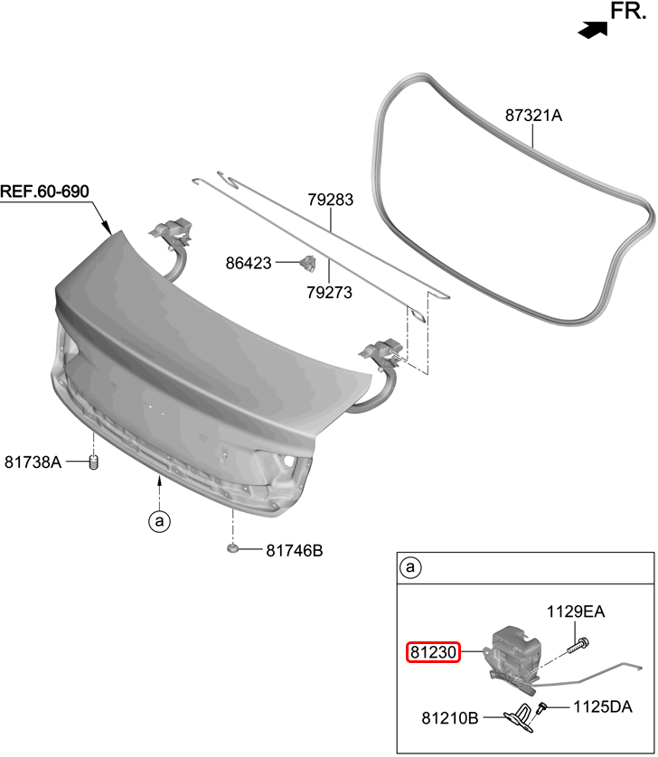 Khóa cốp sau chính hãng HYUNDAI | 81230B4410 tại HCM