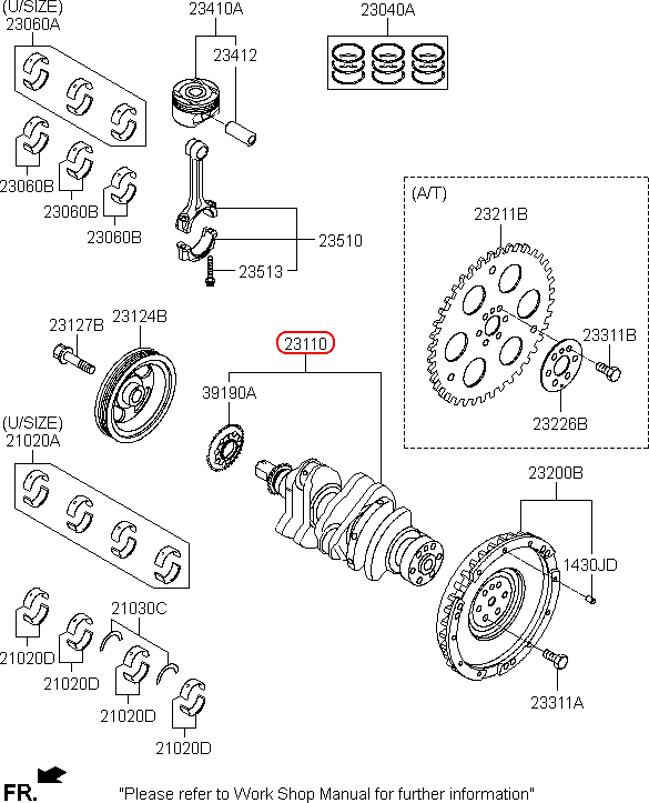 Cốt máy chính hãng KIA | 2311004030 tại HCM