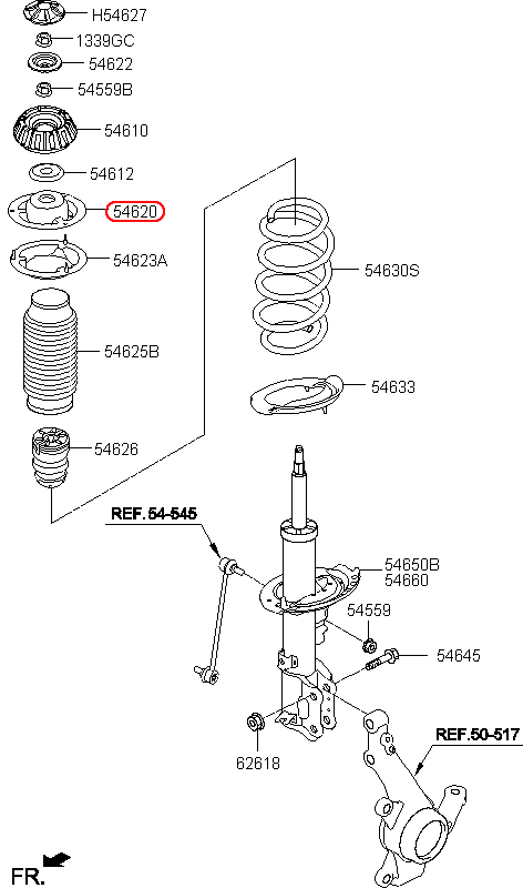 Chén chặn lò xo nhún trên KIA Rio, 546202K000,chính hãng KIA HCM