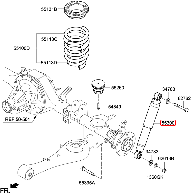 Nhún sau chính hãng HYUNDAI | 553004H150 tại HCM