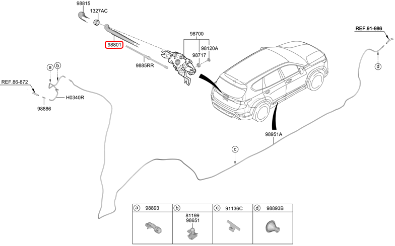 Cần gạt mưa sau chính hãng HYUNDAI | 98820S1000 tại HCM