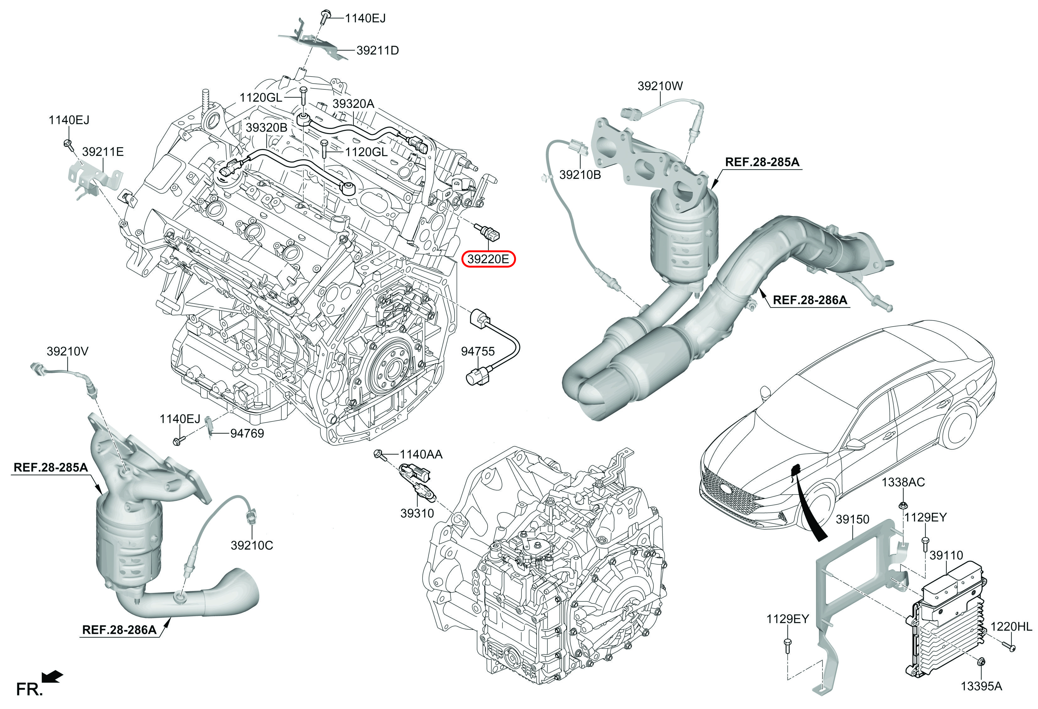 Cảm biến báo nhớt chính hãng HYUNDAI, 392203C100, phụ tùng ô tô HYUNDAI, phụ tùng ô tô KIA, phụ tùng chính hãng HYUNDAI tại HCM, phụ tùng chính hãng KIA tại HCM