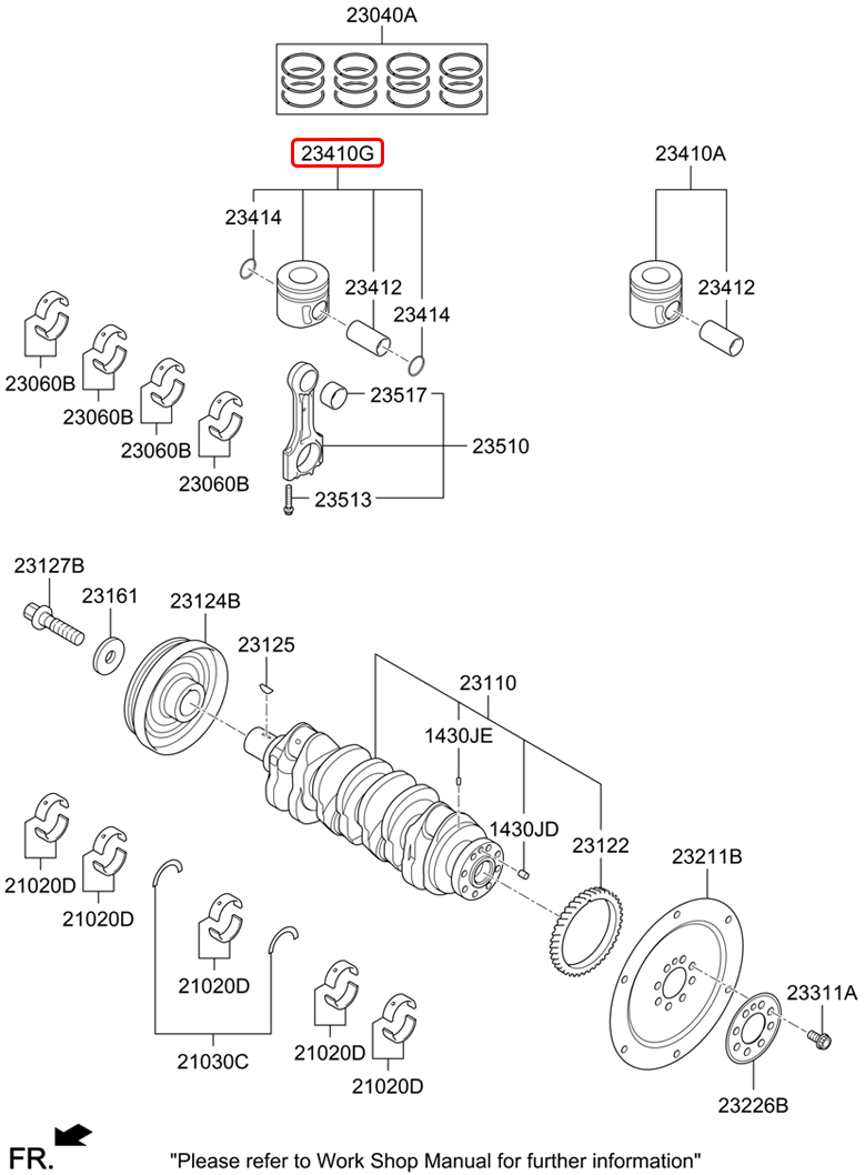 Piston chính hãng KIA | 234102F975 tại HCM