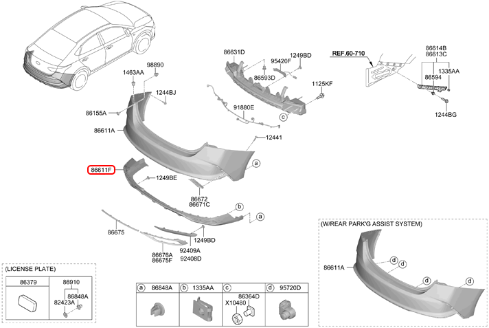 Ốp cản sau chính hãng HYUNDAI | 86612H6500 tại HCM