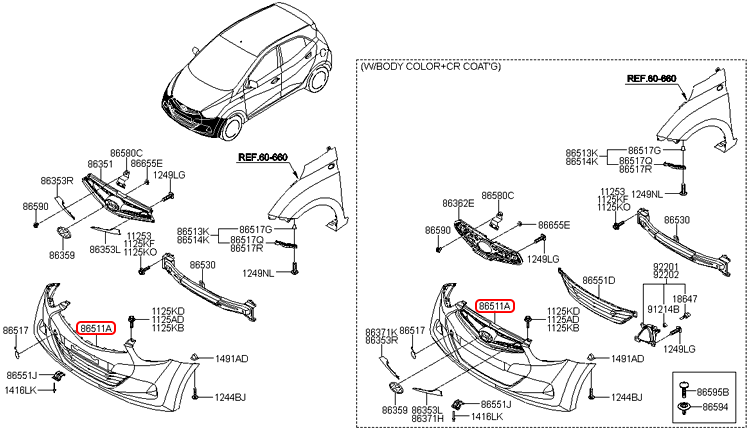 Cản trước chính hãng HYUNDAI | 865114N020 tại HCM