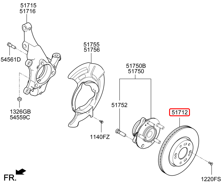 Đĩa thắng trước chính hãng HYUNDAI | 517123X000 tại HCM