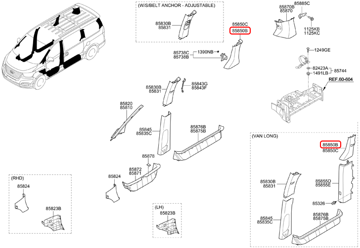 Ốp trụ c chính hãng HYUNDAI LH | 858504H000TX tại HCM