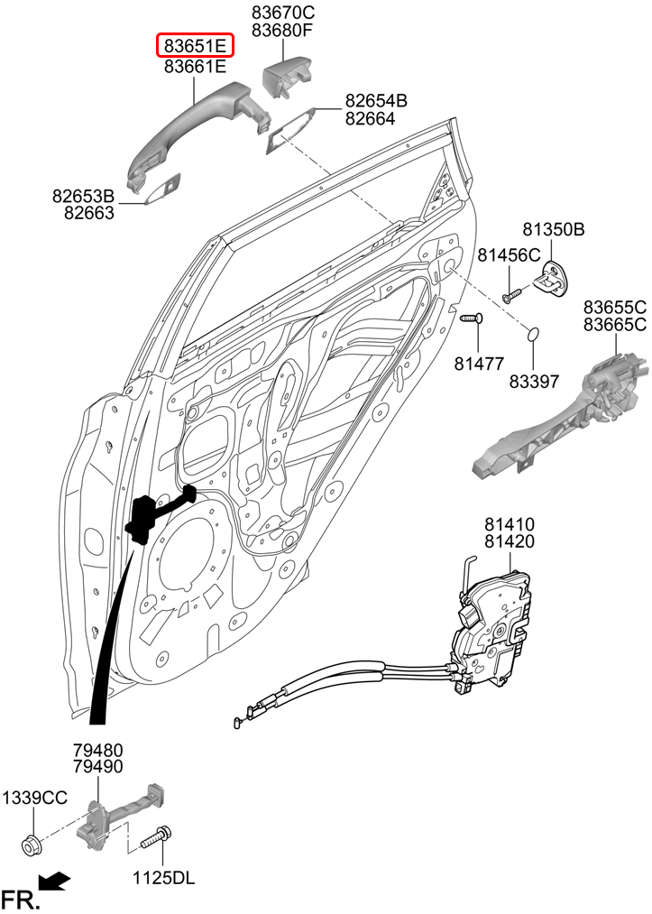 Tay cửa ngoài chính hãng HYUNDAI LH | 83651J9000CA tại HCM