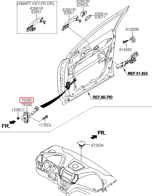 Hạn chế cửa trước chính hãng HYUNDAI LH | 793802W010 tại HCM