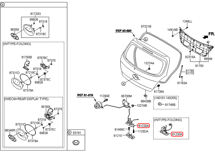 Khóa cốp sau chính hãng HYUNDAI | 812301J010 tại HCM