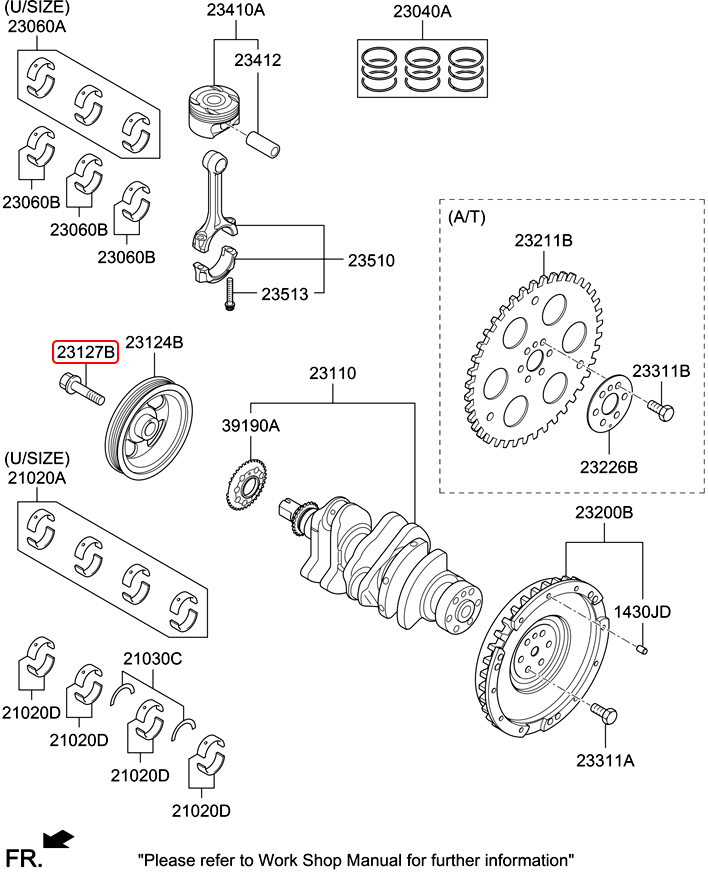 Bu lông cốt máy chính hãng HYUNDAI 1.2 | 2312704002 tại HCM