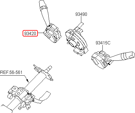 Công tắc gạt mưa chính hãng HYUNDAI | 934202H001 tại HCM