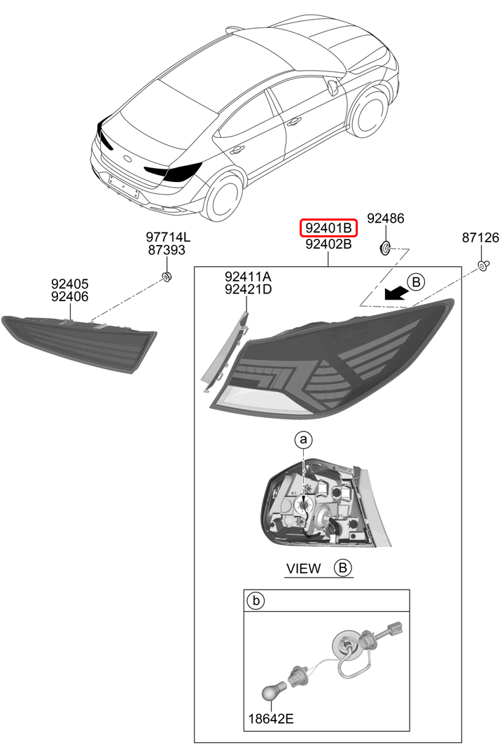 Đèn lái chính hãng HYUNDAI LH | 92401F2800 tại HCM