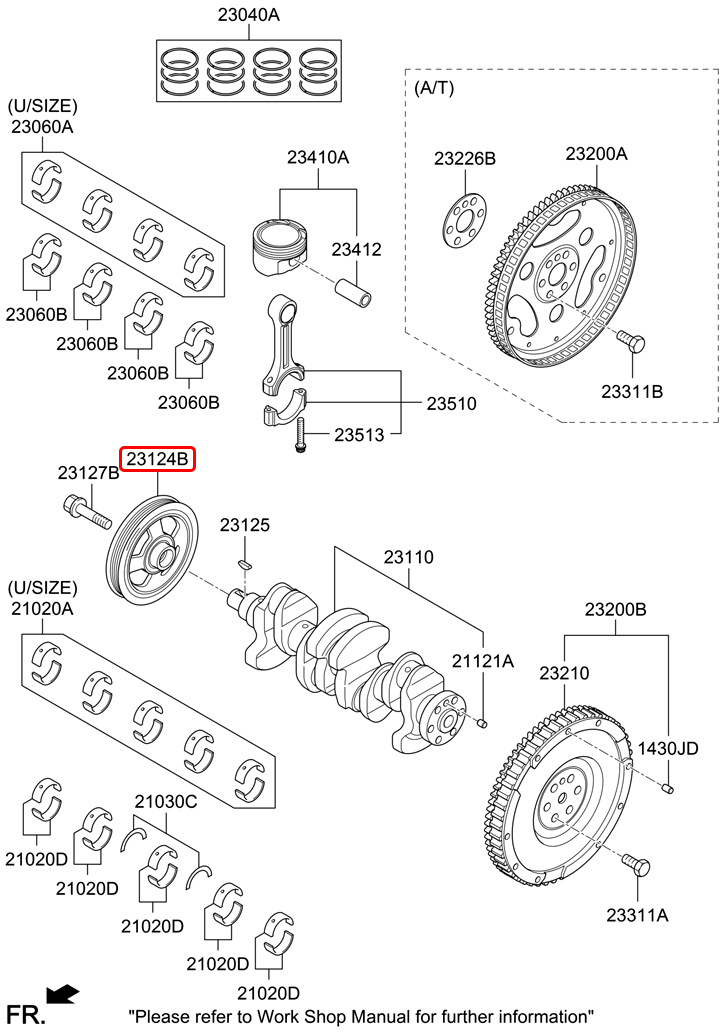 Puly cốt máy chính hãng HYUNDAI | 2312403024 tại HCM