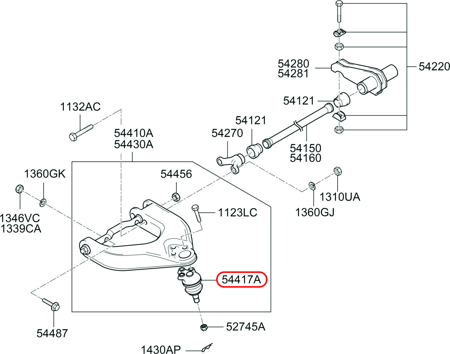 Rô tuyn trụ chính hãng HYUNDAI | 544174A000