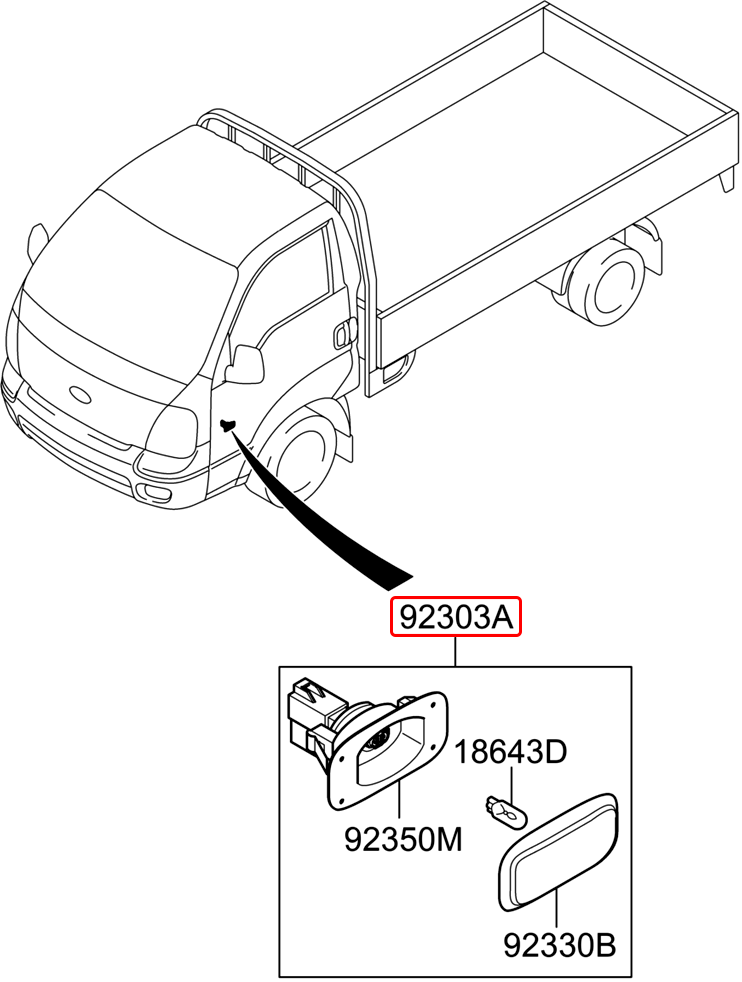 Đèn xi nhan má dè chính hãng HYUNDAI | 9230526000 tại HCM