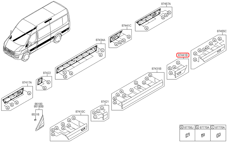 Nẹp cánh cửa chính hãng HYUNDAI sau cửa lùa LH | 8744059000CA tại HCM