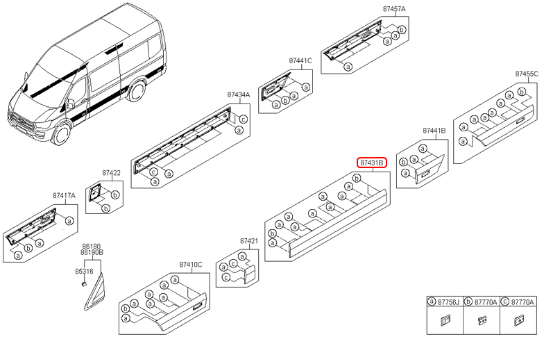 Nẹp cánh cửa chính hãng HYUNDAI cửa làu LH | 8743059000CA tại HCM