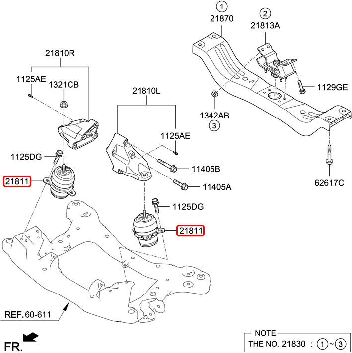 Chân máy chính hãng HYUNDAI | 218124H200 tại HCM