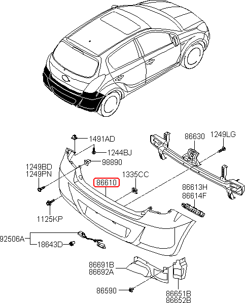 Cản sau chính hãng HYUNDAI | 866101J000 tại HCM