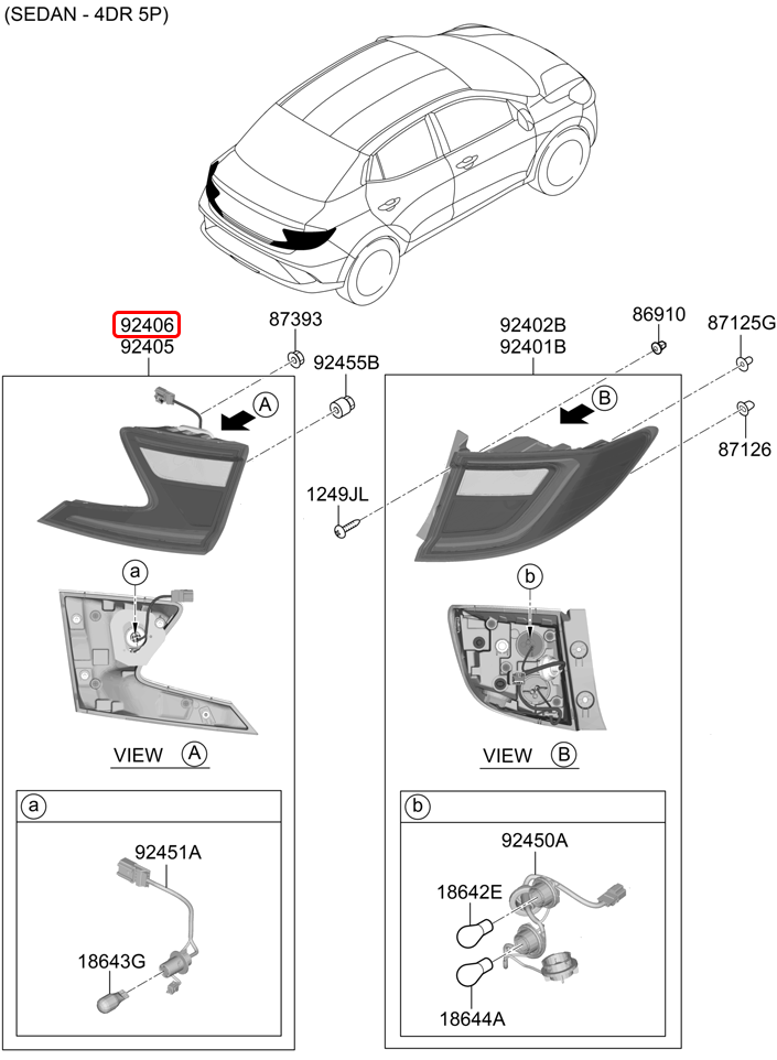 Đèn cốp chính hãng HYUNDAI RH | 92404K6400 tại HCM