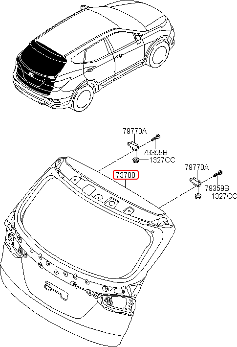 Cốp sau chính hãng HYUNDAI | 737002W610 tại HCM