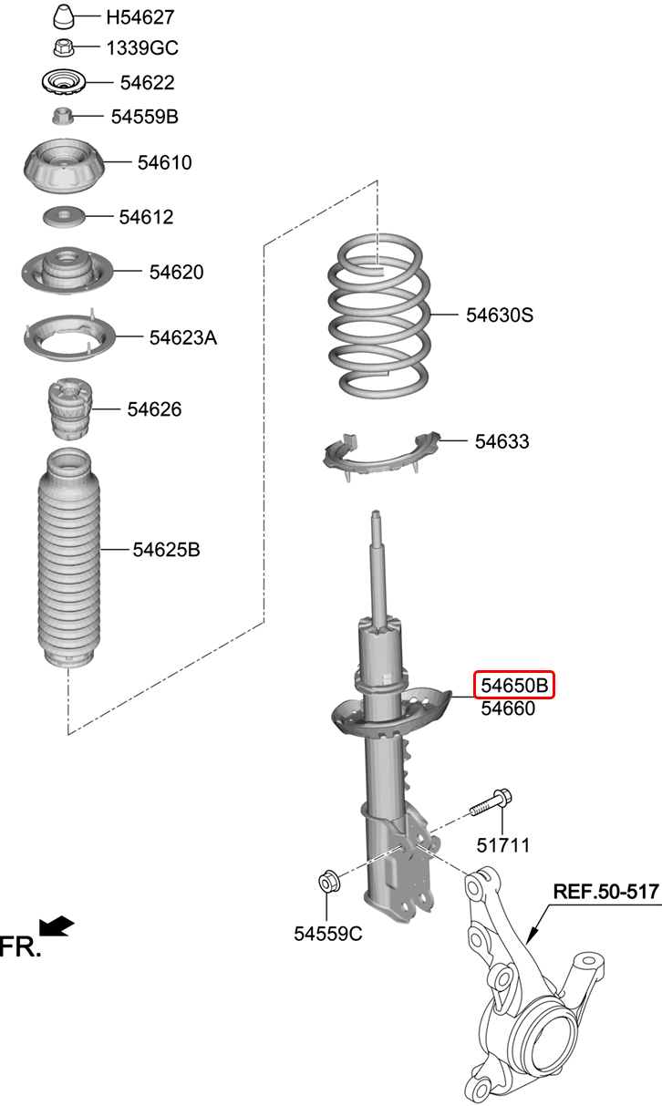 Nhún trước chính hãng HYUNDAI LH | 54650K6100 tại HCM