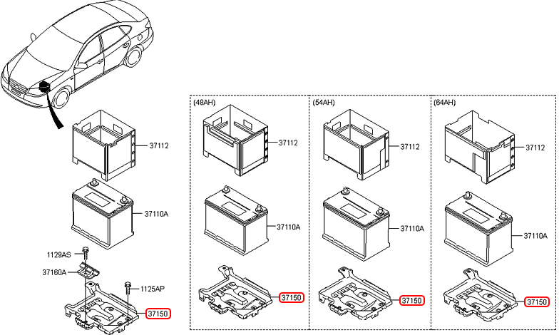 Đế ắc quy chính hãng HYUNDAI | 371502H100 tại HCM