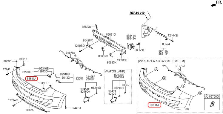 Cản sau chính hãng HYUNDAI | 86610A5010 tại HCM