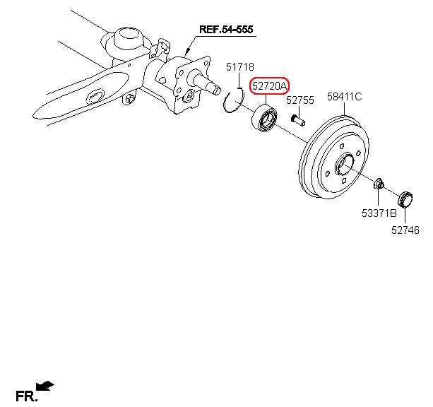 Bạc đạn bánh sau HYUNDAI EON 12, 527504N000,chính hãng HYUNDAI HCM