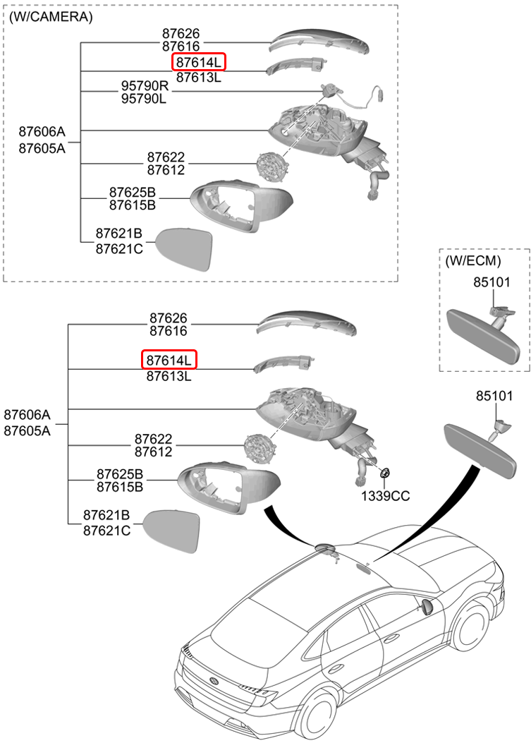 Đèn xi nhan chính hãng HYUNDAI RH | 87624L1000 tại HCM