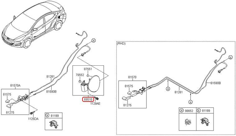 Nắp bình xăng chính hãng HYUNDAI | 695103X001 tại HCM