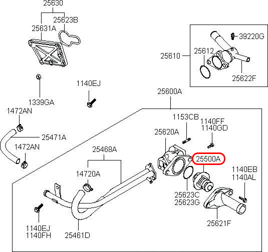 Van hằng nhiệt Starex 06, 2550038400, HYUNDAI HCM, KIA HCM, chính hãng HYUNDAI