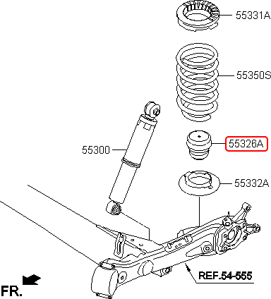 Cao su tăng bông nhún sau chính hãng HYUNDAI KIA | 553263X000 tại HCM