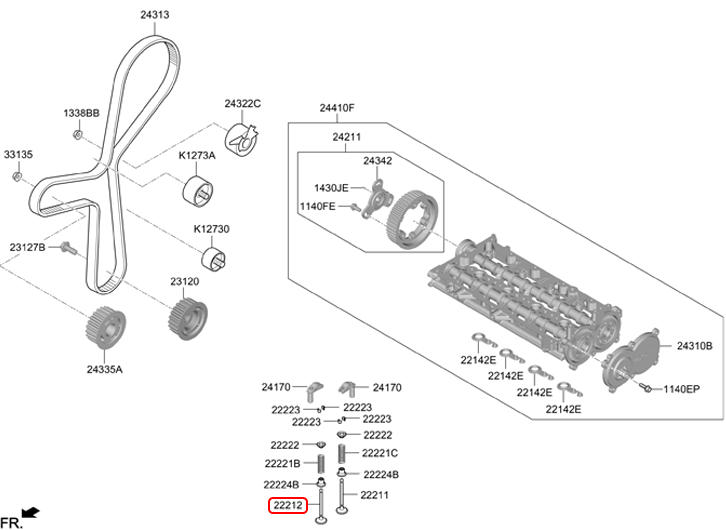 Xupap xả chính hãng HYUNDAI | 222123V000 tại HCM